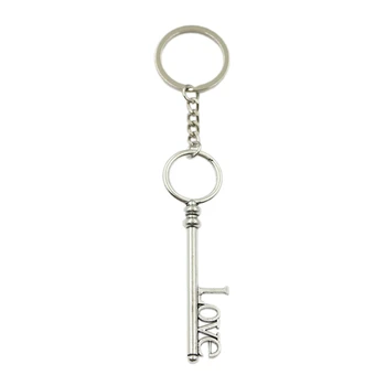 New Vroče Moške Key Ring Kovinski Ključnih Verige Keychain Darilo Nakita Srebrne Barve, Letnik Skeleton Key Ljubezen Obesek Super Promocija 3079