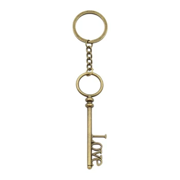 New Vroče Moške Key Ring Kovinski Ključnih Verige Keychain Darilo Nakita Srebrne Barve, Letnik Skeleton Key Ljubezen Obesek Super Promocija