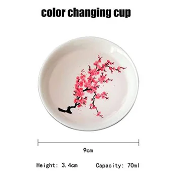 Čarobno Sakura, Zaradi Pokal Sprememba Barve s Hladno/Toplo Vodo-Glejte Breskev Češnje Cvetovi Cvetijo Čudežno Sakura BlossomTea Skledo Spodbujanje