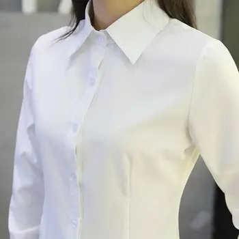 Spomladi in Jeseni Novo Belo Srajco Žensk Professional Slim Light Dokaz Formalne Delovne Obleke Velikosti korejski podlak 31136