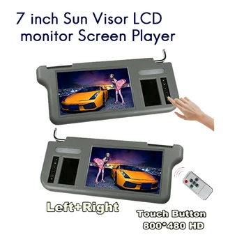 7 Palčni Avto Sunvisor Notranje Vzvratno Ogledalo Zaslon Lcd Monitorja DVD/VCD/AV/TV, Predvajalnik, Kamera Zadaj(Desno)Ščitnik proti Soncu
