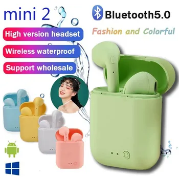 Brezžični eaphones 2021 novo Original Mini-2 3D bas stereo Nepremočljiva Šport Čepkov Za vse telefoni Bluetooth Slušalke Slušalke