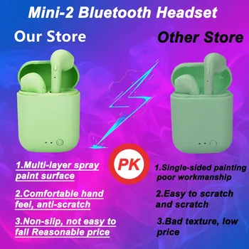 Brezžični eaphones 2021 novo Original Mini-2 3D bas stereo Nepremočljiva Šport Čepkov Za vse telefoni Bluetooth Slušalke Slušalke