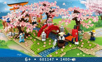 Sembo 601147 Otroci Stavbe Igrače Bloki Dekleta Puzzle Sakura reke Ženske, Darilo brez polje