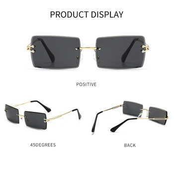 Sunglow Rimless Sončna Očala Ženske 2021,Modni Oblikovalec Kvadratnih Očala Za Sonce,Poletje Dekorativni Očala Brez Okvirjev,Dodatna Oprema