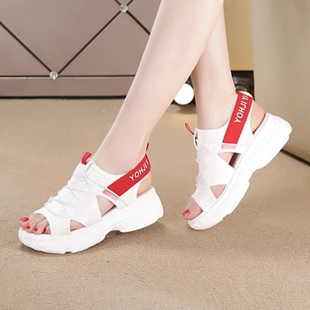 V modi odprta-toed športne sandale elastična s močen beli edini debele-soled platforma čevlji 2021 poletje nove ženske čevlje 35-40 31856