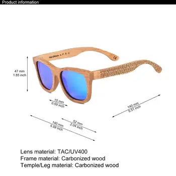 JANGOUL ne zogleni Bambusa sončna Očala Klasični Bambusov Lesena Očala za Sonce Naravnih Moški Ženske Retro Ročno Očala TAT03