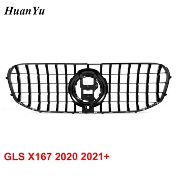 Nov GLS X167 GT Maska za Mercedes-benz GLS Razred Sprednji Odbijač Silver/ Black Gloss Rešetka GLS5800 GLS400 GLS450 2020 2021+