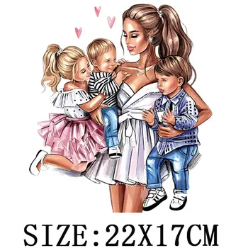 Super Mama Z Punca in Fant nalepke Za Prenos DIY-Ravni Stroj Ženske T-Shirt Obliži Za Modnih Oblačil, Družino Prenos Toplote
