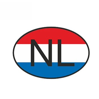 SZWL Ustvarjalne NL Nizozemska Kodo Države Ovalne z Zastavo Avto Nalepke Nepremočljiva zaščito pred soncem Decal za Odbijač Windows,13 cm*9 cm 32234