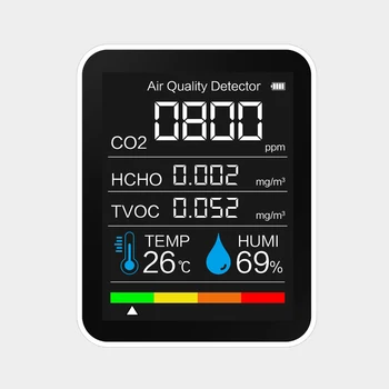 5 v 1, CO2/HCHO/TVOC Detektor Kakovost Zraka v Prostoru Digitalni Termometer, Higrometer Večnamensko Ogljikovega Dioksida Detektor Doma
