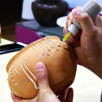 Življenje Keramike, Orodja, 50 ML Stiskanje Blato Steklenico Točke Linija Dekorativne DIY Keramičnih Orodij