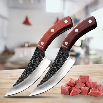 5 Palčni Mesar Cleaver Boning Nož Prostem Kampiranje Lovski Nož iz Nerjavečega Jekla, Kovane kuharski Nož za Sadje Kuhinjski Nož