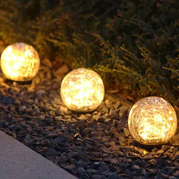 LED Sončne Svetlobe Pokanje Stekla Globalni Vrtne Svetilke Vrt, Dvorišče Cesti, Božični Okraski, Sončne Luči na Prostem, Nepremočljiva