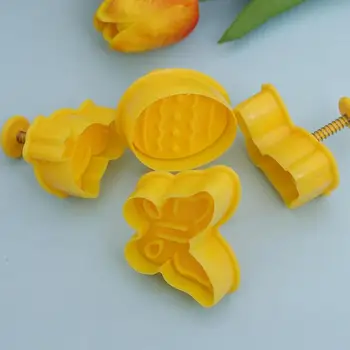 4Pcs Plastičnih Velikonočni Piškotov modelček za Peko Plesni Kuhinja Zajček Vzorec Pecivo Bat 3D Die Fondat Torta Dekoraterstvo Orodja