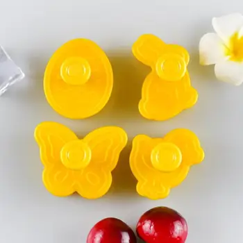 4Pcs Plastičnih Velikonočni Piškotov modelček za Peko Plesni Kuhinja Zajček Vzorec Pecivo Bat 3D Die Fondat Torta Dekoraterstvo Orodja