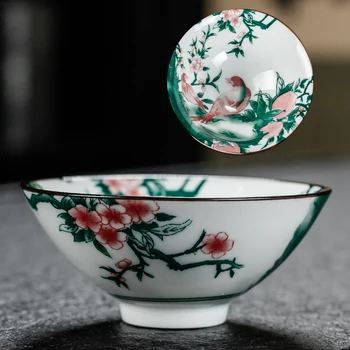 Kava in čaj določa keramično skodelico čaja handpainted teacup porcelana kitajski kung fu pokal drinkware kosti kitajske colapsible pokal 33301