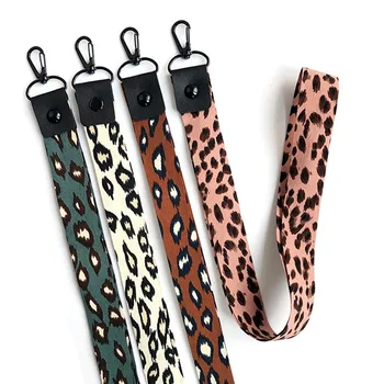 1 Pc Telefon Imetnik Leopard Tipko Vrvica za opaljivanje tega Cheetah ID Značko Imetniki Živali Telefon Vratu Trakovi Z Keyring