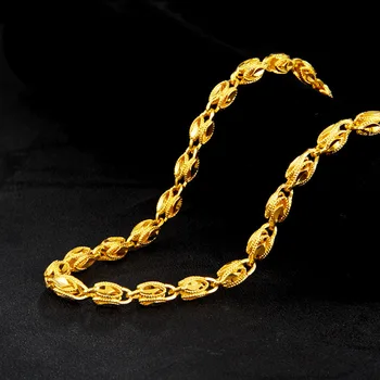 24k Luxury Gold Kobilice Oman Ogrlica Moške Klasična Kača Kosti Ogrlica Visoko Nakit, Poročne Počitnice Darilo Debelo