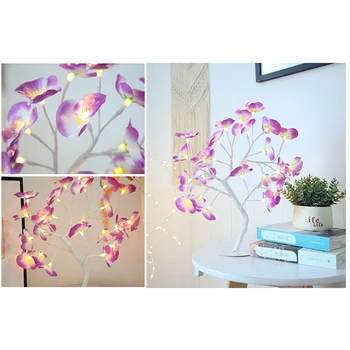 Phalaenopsis Drevesa, Veje, Luči, LED Veje Umetne Svetlobe Orhideja Izhaja Pravi Dotik Svetlobe Drevo namizne Svetilke Cvet Doma Dekoracijo