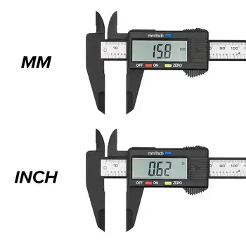 Najnovejši 100 mm 150 mm 6 Inch Elektronsko Digitalno kljunasto merilo Ogljikovih Vlaken Vernier Kaliper Merilnik Digitalni Mikrometer Vladar Orodja za Merjenje