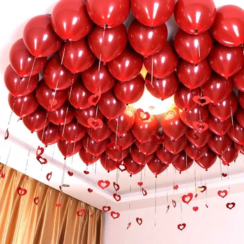 10 Inch Rdeča granatno jabolko Birthday Balon 18 Palčni Kovinski Red v obliki Srca Ruby Balon Ljubezen, Poroko Soba Valentinovo Nakit 34358