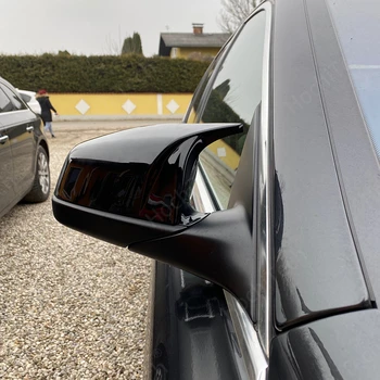 Svetlo Črno Strani Avto Styling za BMW 5 6 7 Series F07 F06 F10, F11 Ogljikovih Vlaken Vzorec Rearview Mirror Kritje Kape 34674