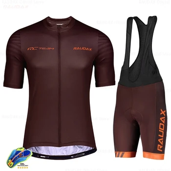 Moški Short Sleeve Jersey Set 2021 raudax Rc Poletje Cesti Cikel Oblačila Prostem Pro Team Ropa De Ciclismo Hombre Quick-Dry