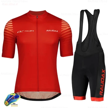 Moški Short Sleeve Jersey Set 2021 raudax Rc Poletje Cesti Cikel Oblačila Prostem Pro Team Ropa De Ciclismo Hombre Quick-Dry