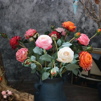 1pcs umetno cvetje rose svileno krpo ponaredek cvetje doma dnevna soba dekoracijo cvetje, poročni dekoracijo, umetne rastline 34926