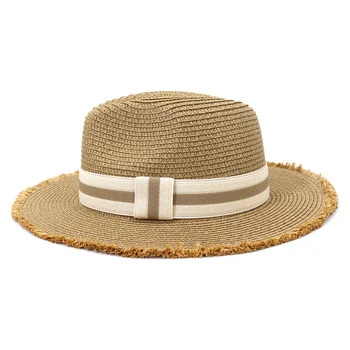 ženske sonce klobuki široko roba pasu pasu priložnostne klasičnih pasu pasu poletje pomlad klobuk ročno izdelani za zaščito pred soncem plaži potovanja slame nedelja klobuk 35020