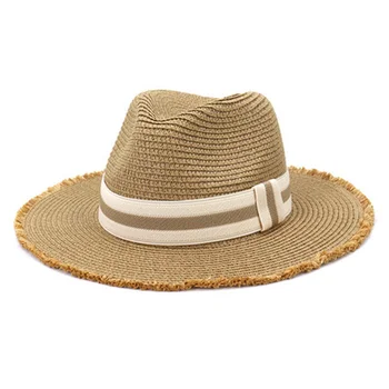 ženske sonce klobuki široko roba pasu pasu priložnostne klasičnih pasu pasu poletje pomlad klobuk ročno izdelani za zaščito pred soncem plaži potovanja slame nedelja klobuk