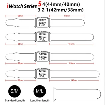 Silikonski Trak Za Apple Watch trak 40 mm 44 mm 38 mm 42mm Gume pasu smartwatch manšeta Šport zapestnica iWatch serie 3 se 4 5 6 35149
