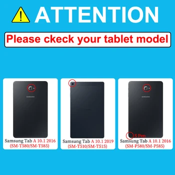 Za Samsung Tab 10.1 2019 SM-T510 T515 Tablet PU Usnje Primeru Tab 10.1 2016 T580 T585 P585 Nastavljiv Zložljivo Stojalo Pokrov