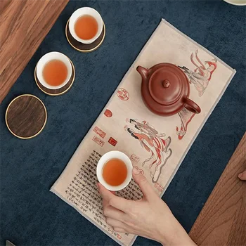 Kitajski Retro Naslikal Čaj Brisačo Super Vpojne Čaj Brisačo Kung Fu Čaj, Set Pribor Dvig Pot, Brisačo, Čaj Tabela Strokovno Rag 35344