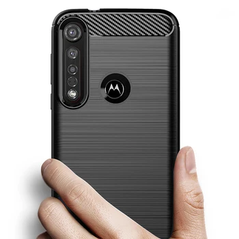 Ogljikovih vlaken Kritje Shockproof Primeru Telefon Za Motorola Moto G8 E6 E5 G6 G7 Igrajo Plus Eno Makro Dejanje E6s Zoom Kritje Odbijača Primeru