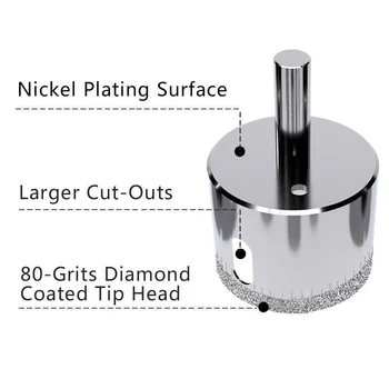 Visoka Kakovost 15pcs Diamond Prevlečeni Kronske Žage Drill Bit Nastavite Rezalnik 6-50mm Za Keramične Ploščice Marmorja Stekla