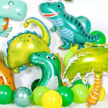 Ogromen Dinozaver Folija Baloni Za Jungle Safari Temo Stranki Otroci Igrače Fant Rojstni dan Baby Tuš Okraski Dobave
