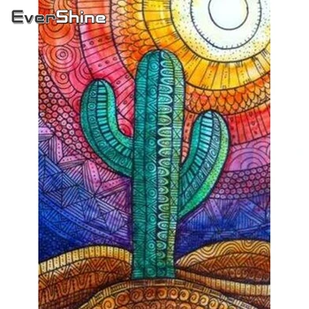 Evershine Diamond Slikarstvo Celoten Kvadratni Sveder Diamantni Vezenje Risanka Kaktus Nosorogovo Sliko Diamond Mozaik, Komplet Za Dom Dekor
