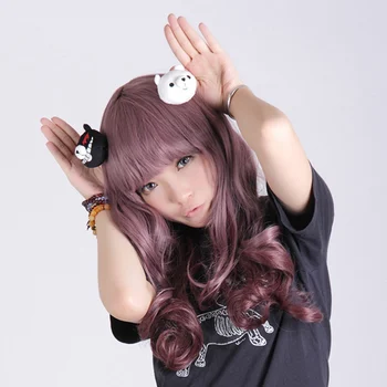 2pcs Anime Lasnice Cosplay Dekleta Belo Črni Medved Hairclips Enoshima Junko Risanka Zajec Lok Lase Pribor za Danganronpa 36245