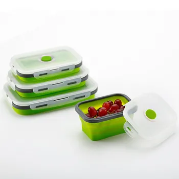 Silikonske Vrečke Kosilo Polje za Shranjevanje Hrane Bento Posoda BPA Free Microwavable Prenosni Piknik Kampiranje Pravokotnik na Prostem Polju