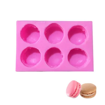 6 Skodelic 3,5 cm 3D Macarons Plesni DIY Ročno izdelana Mila Plesni Lahka Glina Hrane Silikonski Pekač Torto Dekoracijo Plesni