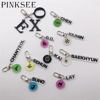Pinksee 2019 Kpop EXO Album Niz Ključnih Verige Osebnost Key Ring Plastičnih CHANYEOL SEHUN BAEKHYUN XIUMIN Obesek