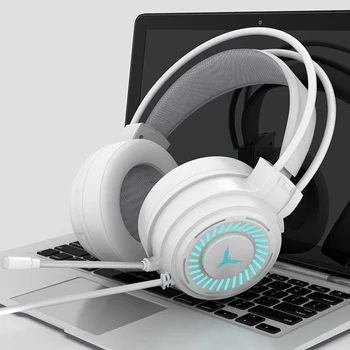 Gaming Slušalke Igralec Slušalke Prostorski Zvok, Stereo Žične Slušalke, Mikrofon USB Pisane Luči Prenosni RAČUNALNIK Igra Slušalke