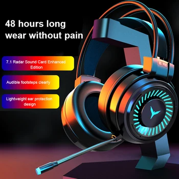 Gaming Slušalke Igralec Slušalke Prostorski Zvok, Stereo Žične Slušalke, Mikrofon USB Pisane Luči Prenosni RAČUNALNIK Igra Slušalke