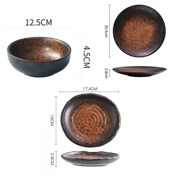 Japonski 8 /10 inch Keramični Večerja Ploščo Posodo iz Porcelana Losos Zrezek Testenine Zahodni Ploščo Servis Torto Sladico Plošče na Debelo 37143