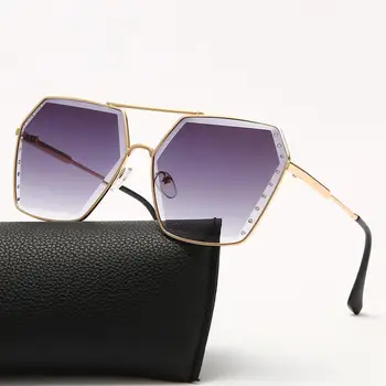 Kvadratni Sončna Očala Ženske Blagovne Znamke Oblikovalec Prevelik Poligon Gradient Očala Letnik Moški Pilotni Sončna Očala Ženski Vožnje Očala