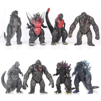 8pcs/set 8 cm Q Nova GodAzillas Rdeča Lotus Godzilla Kong Kim Boj Dinozavri PVC Otroci Darilo Akcijska Figura, Zbirka Model Igrača 37694