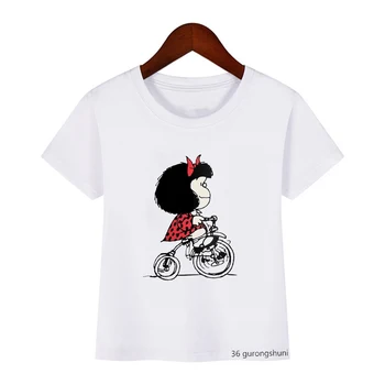 Smešno otroci t-shirt srčkan risanka Mafalda tiskanja fantje t shirt poletje priložnostne Harajuku dekleta tshirt vrhovi darilo za Rojstni dan kostum vrhovi 37822
