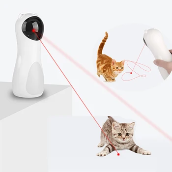 Mačka Interaktivna Igrača Samodejno Mačka Laserski kazalnik za Mačke LED Laser Smešno Igrače USB Baterija Polnjenje Pet Izvajanje Usposabljanja Ima